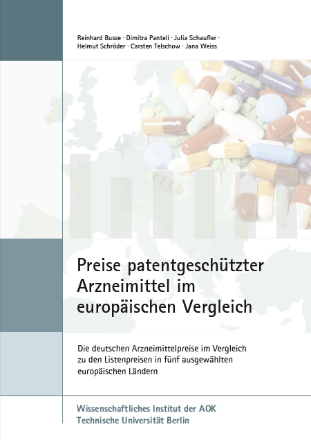 Cover der Pilotstudie: Die deutschen Arzneimittelpreise im Vergleich zu den Listenpreisen in fünf ausgewählten europäischen Ländern 